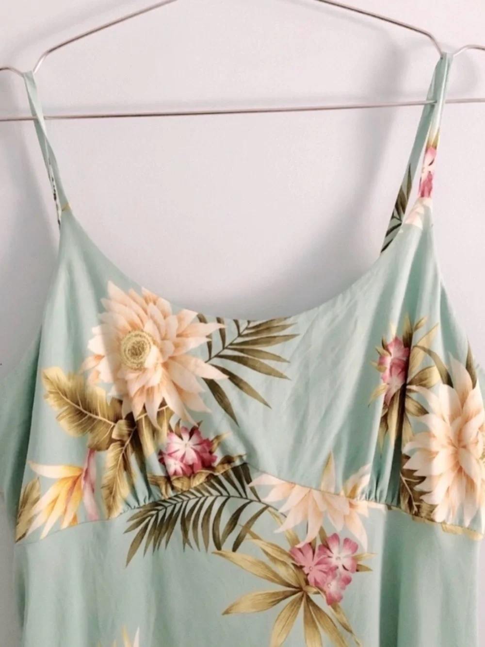 Two Palms Light Green Floral Midi Slip Dress - Picture 3 of 10
